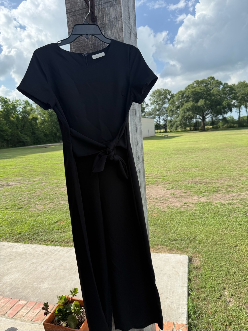 Black Jumpsuit with Waist Tie